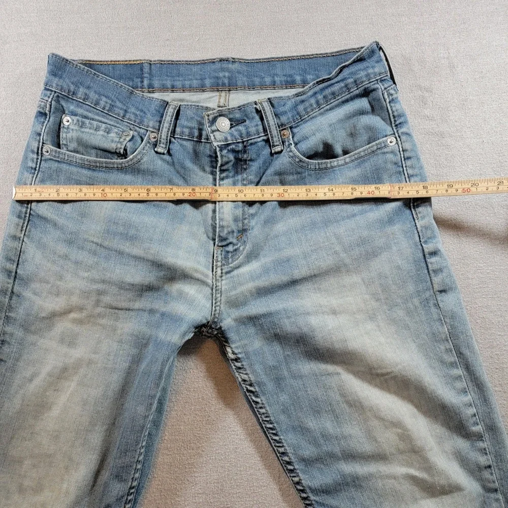 Levi 511 Slim Jeans Mens 32x32 Blue Good Distressed Light Wash Stretch Denim
